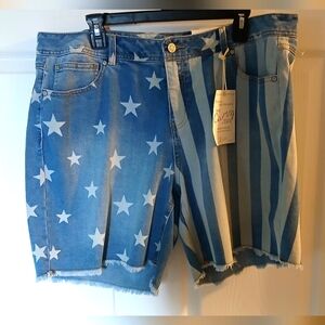 Cato Est. 1946 Light Wash Split Bleach Denim Shorts – Size 16W (NWT)
